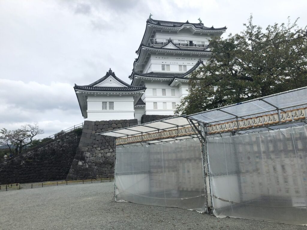 小田原城に飾られているちょうちん